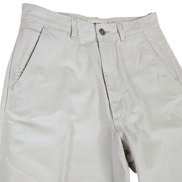 Buck Mason Womens Pants Size 29 Beige 100% Cotton Chinos Wide Leg High Rise - Picture 5 of 12